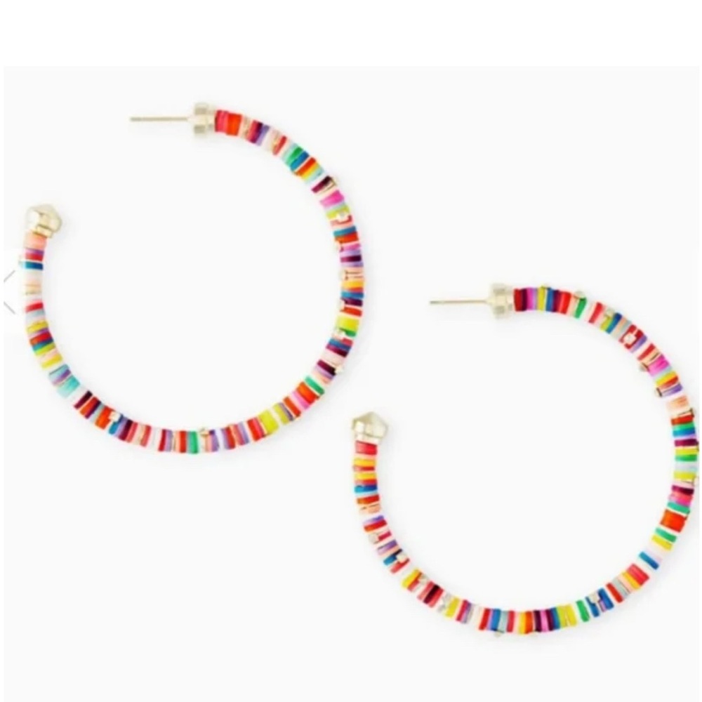 Kendra Scott Large Reece Hoop Multi Bright Neon Mix Earrings XL